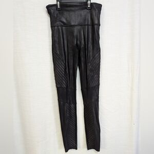 Spanx faux leather moto leggings size M